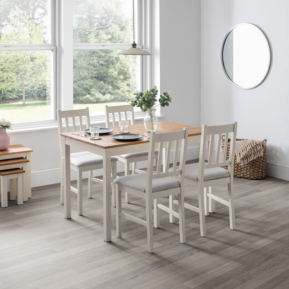 Julian Bowen Coxmoor Set of 2 Ivory Dining Chair Image 9