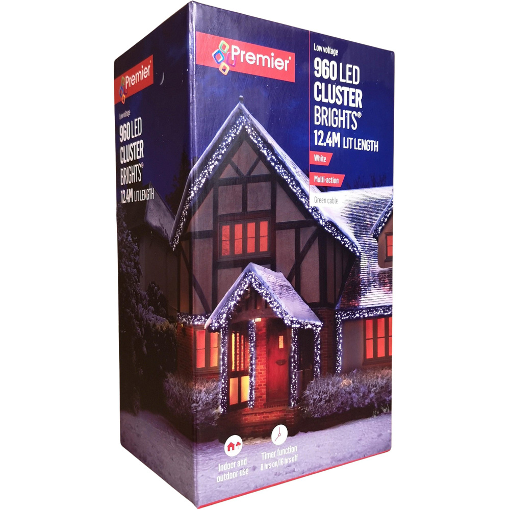 Premier ClusterBrights 960 Cool White LED Multi-Function Green Cluster Light 12.4m Image 2