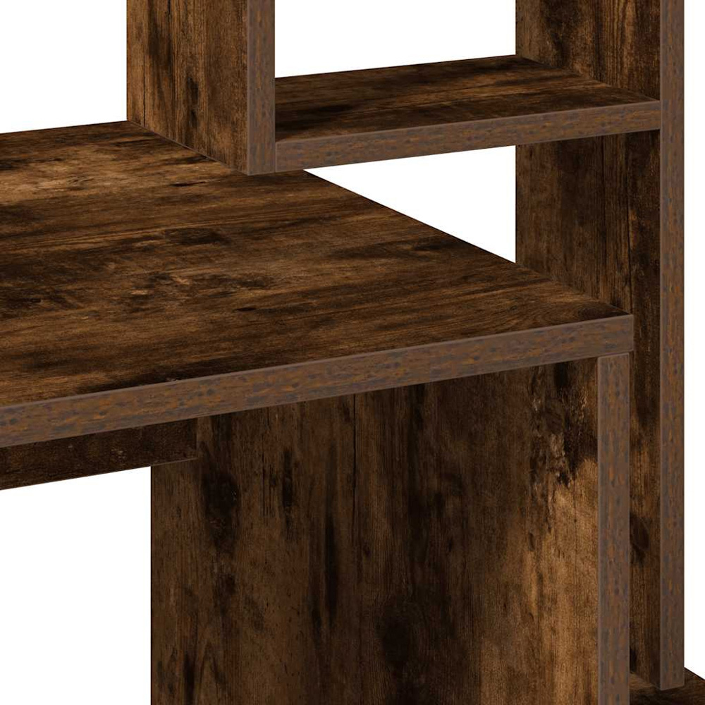 vidaXL 6 Shelf Study Desk Smoked Oak Image 6