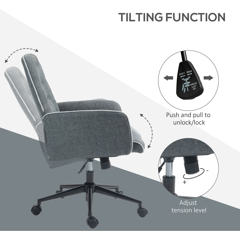 Portland Dark Grey Adjustable Swivel Chair Image 5