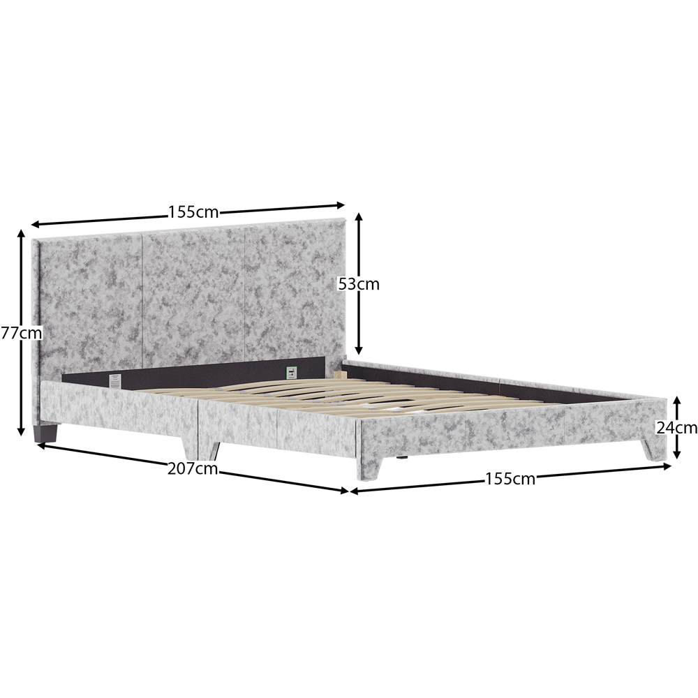 Vida Designs Victoria King Size Silver Velvet Bed Frame Image 8