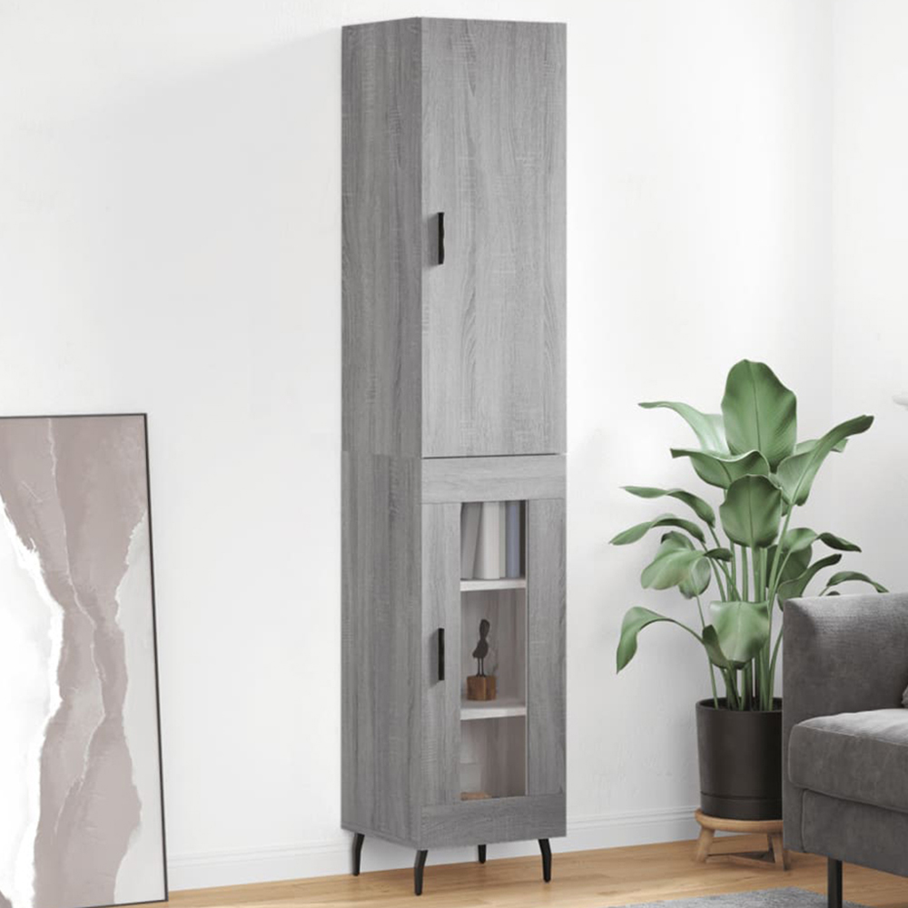 vidaXL 2 Door Grey Sonoma Highboard Image 1