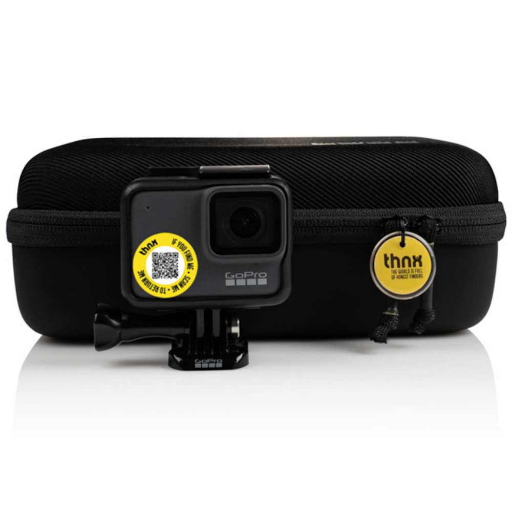 Thnx Yellow Small Airtag Keychain with QR Code Image 4