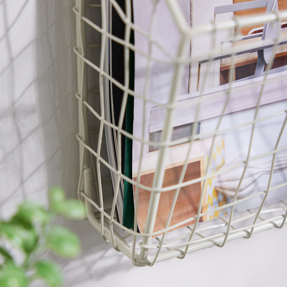 Dibor 2-Tier Cream Wall Mounted Storage Rack Image 3