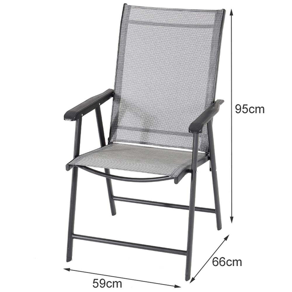 Living and Home Foldable 4 Seater Black Square Patio Set Image 8