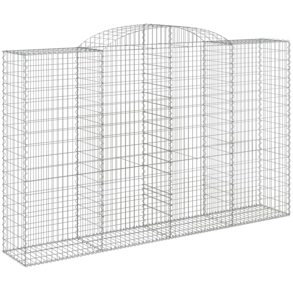 vidaXL Silver Galvanised Iron Arched Gabion Basket 300 x 50 x 180/200cm 5 Pack Image 1