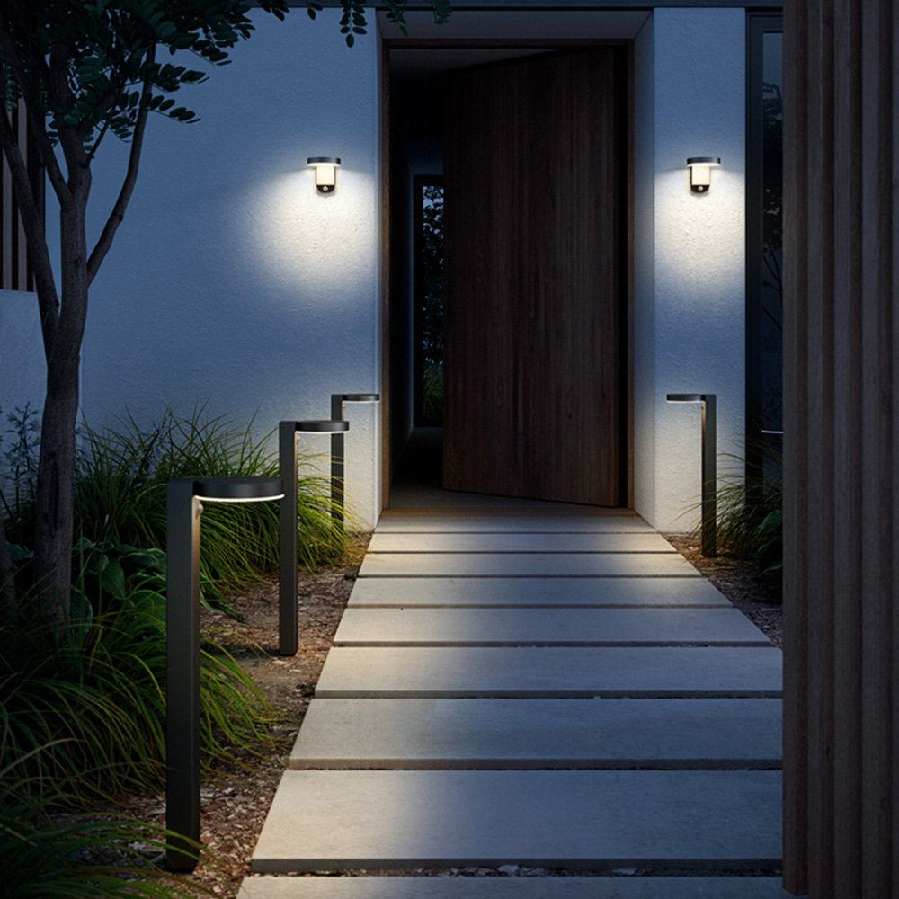 Nordlux Rica Black Round Solar Wall Light Image 2