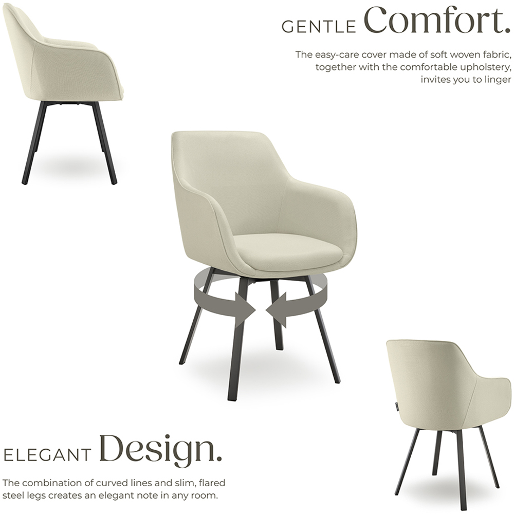 tectake Alicon Set of 4 Greige Dining Chair Image 3