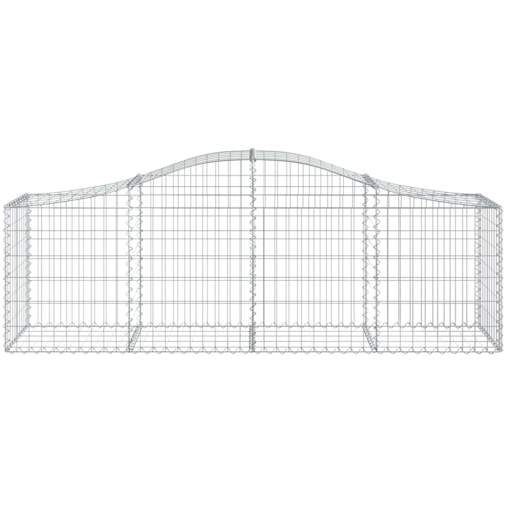 vidaXL Silver Galvanised Iron Arched Gabion Basket 200 x 50 x 60/80cm 13 Pack Image 2