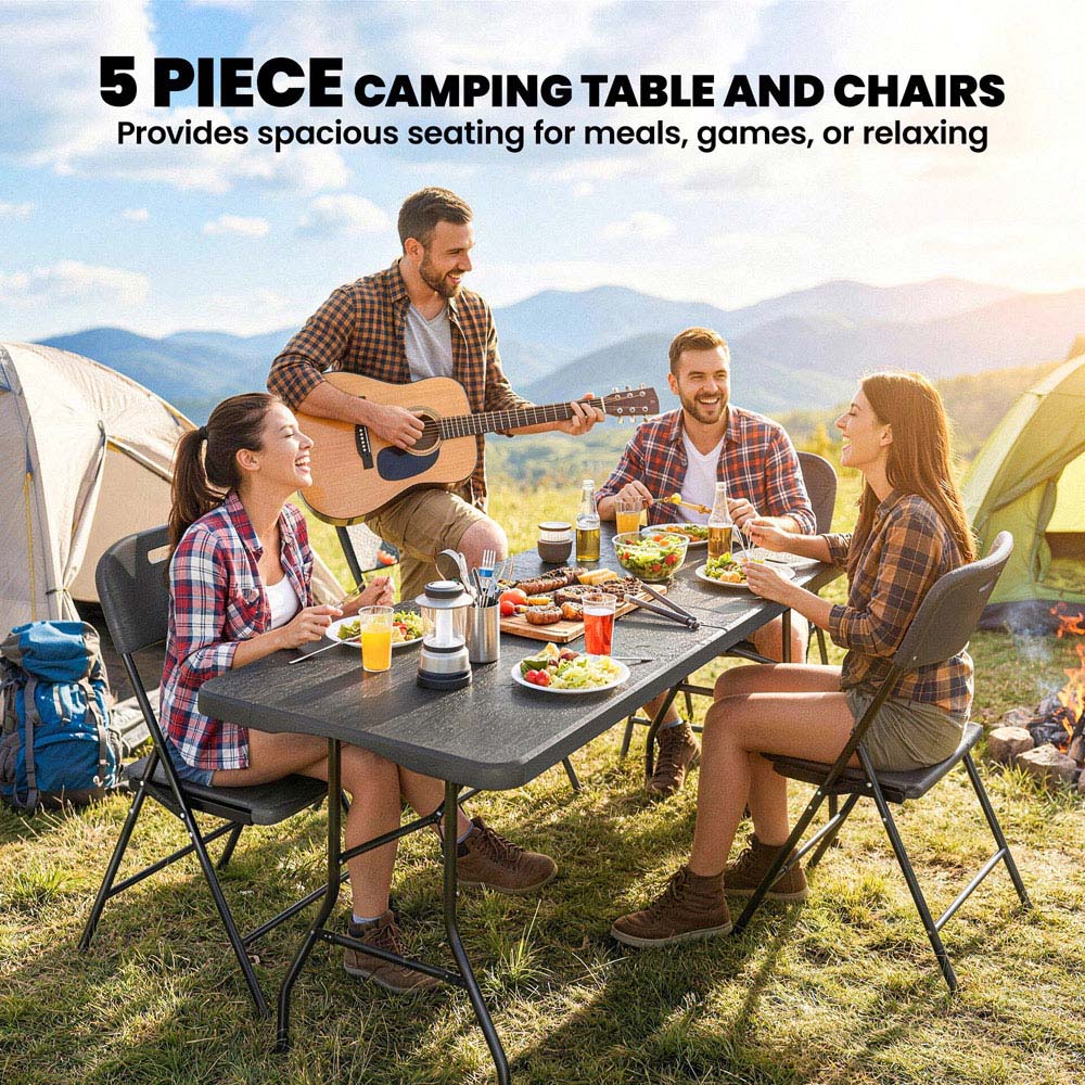 Outsunny 4 Seater Foldable Picnic Table and Chair Set Image 3
