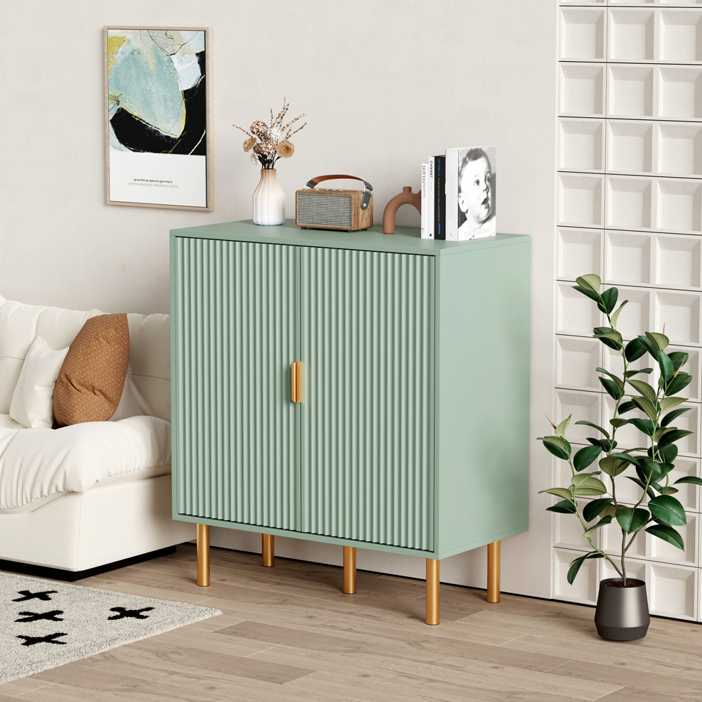 FurnitureHMD 2 Door Green Wave Pattern Sideboard Image 4