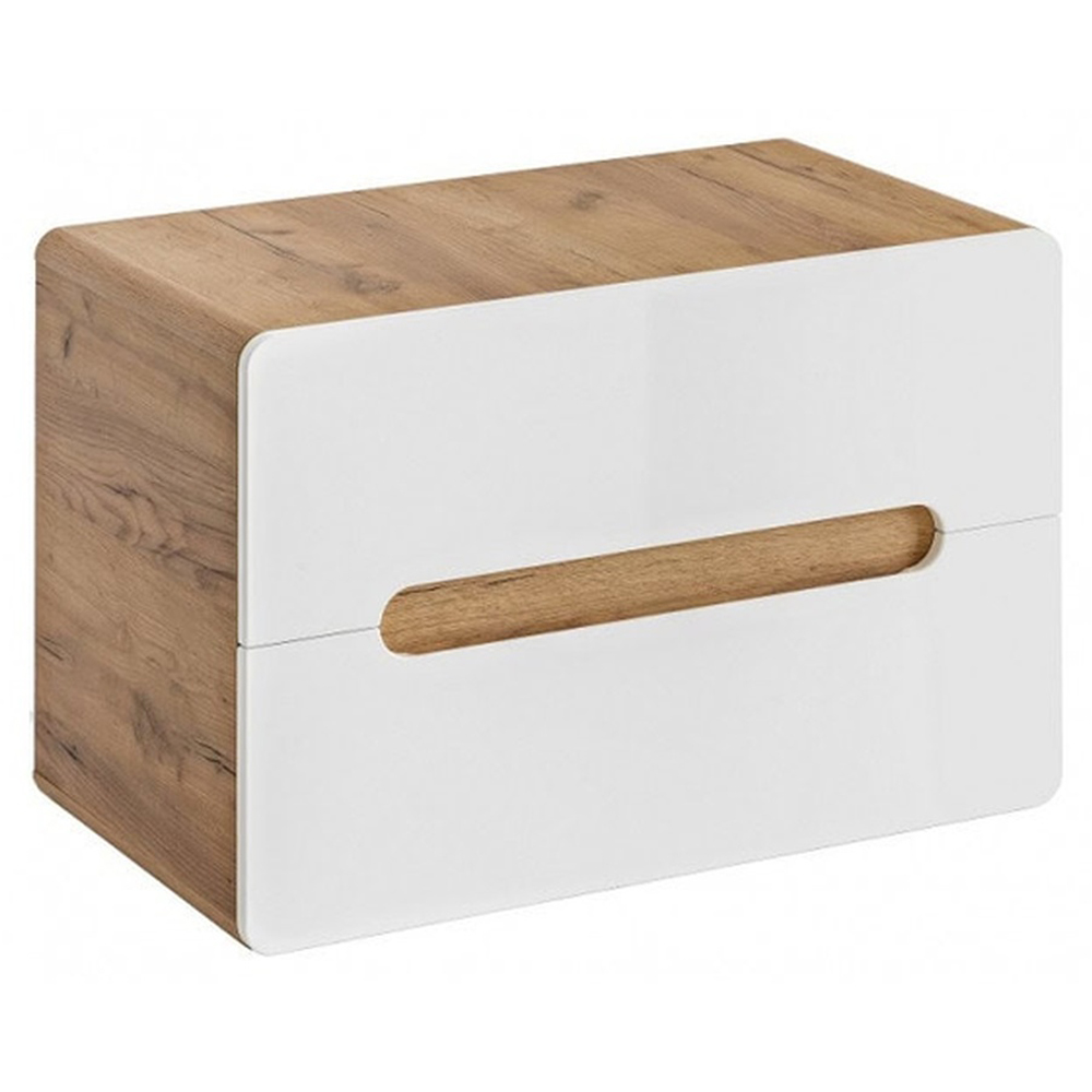 Impact Furniture Aruba White Gloss and Oak Wall Mounted Vanity Unit 800mm Image 4