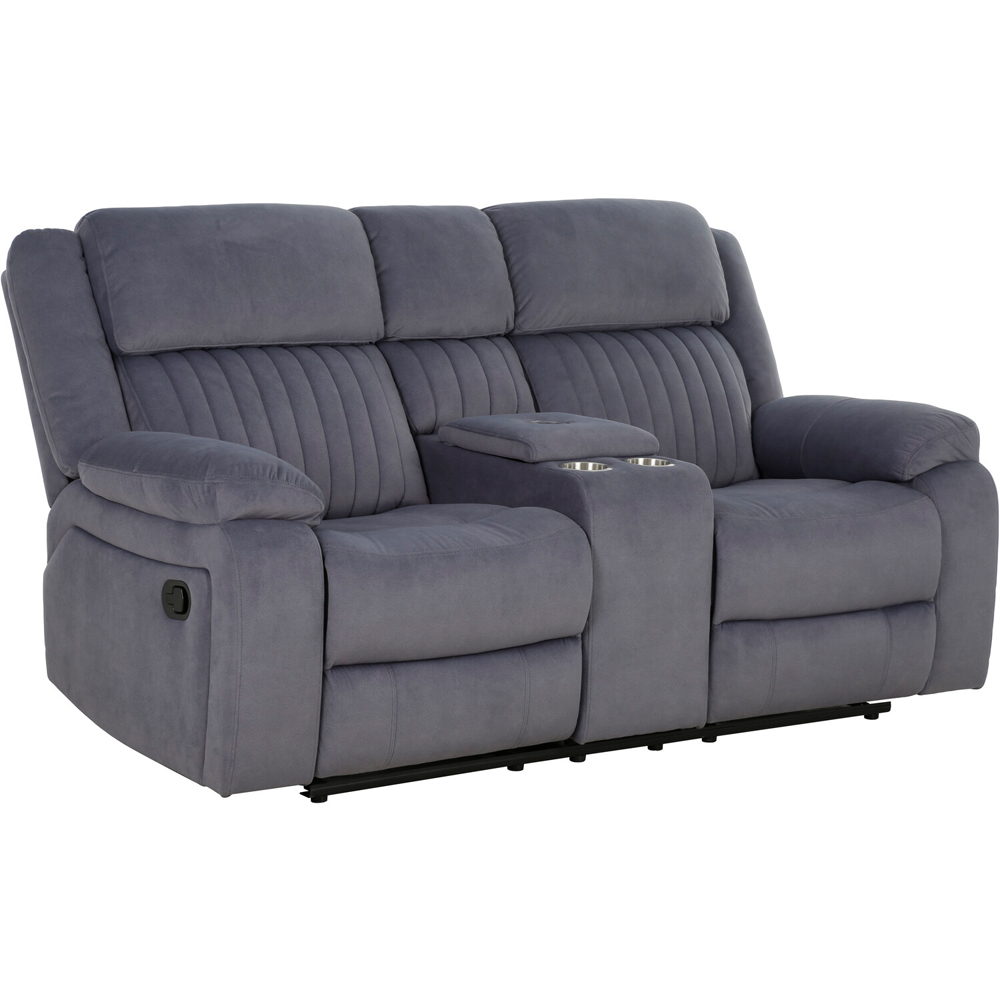 Haddon 2 Seater Dark Grey Manual Recliner Sofa Image 2