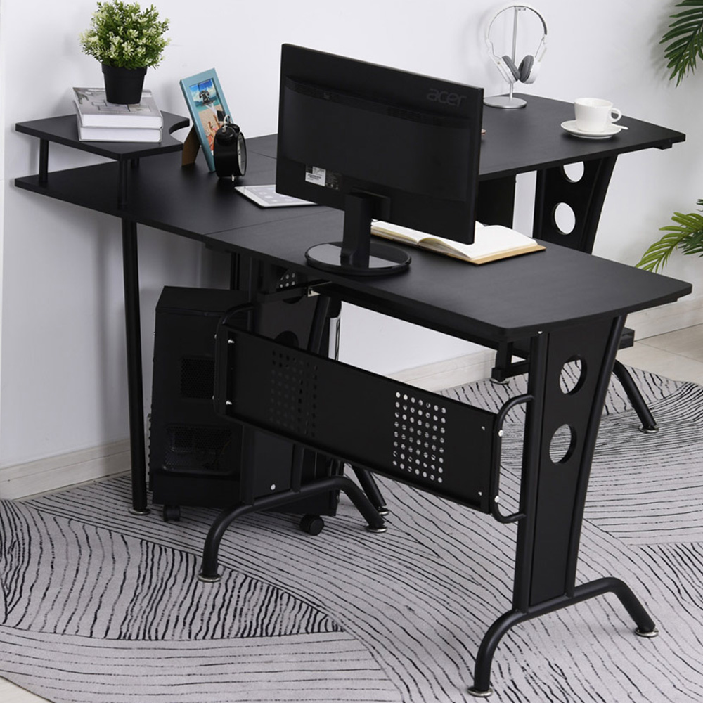 Portland L Shaped Corner Desk Black Image 1