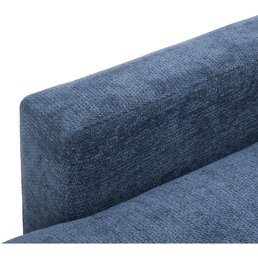 Living and Home 3 Seater Blue Chenille L-Shaped Sofa Bed with Storage Chaise Image 5