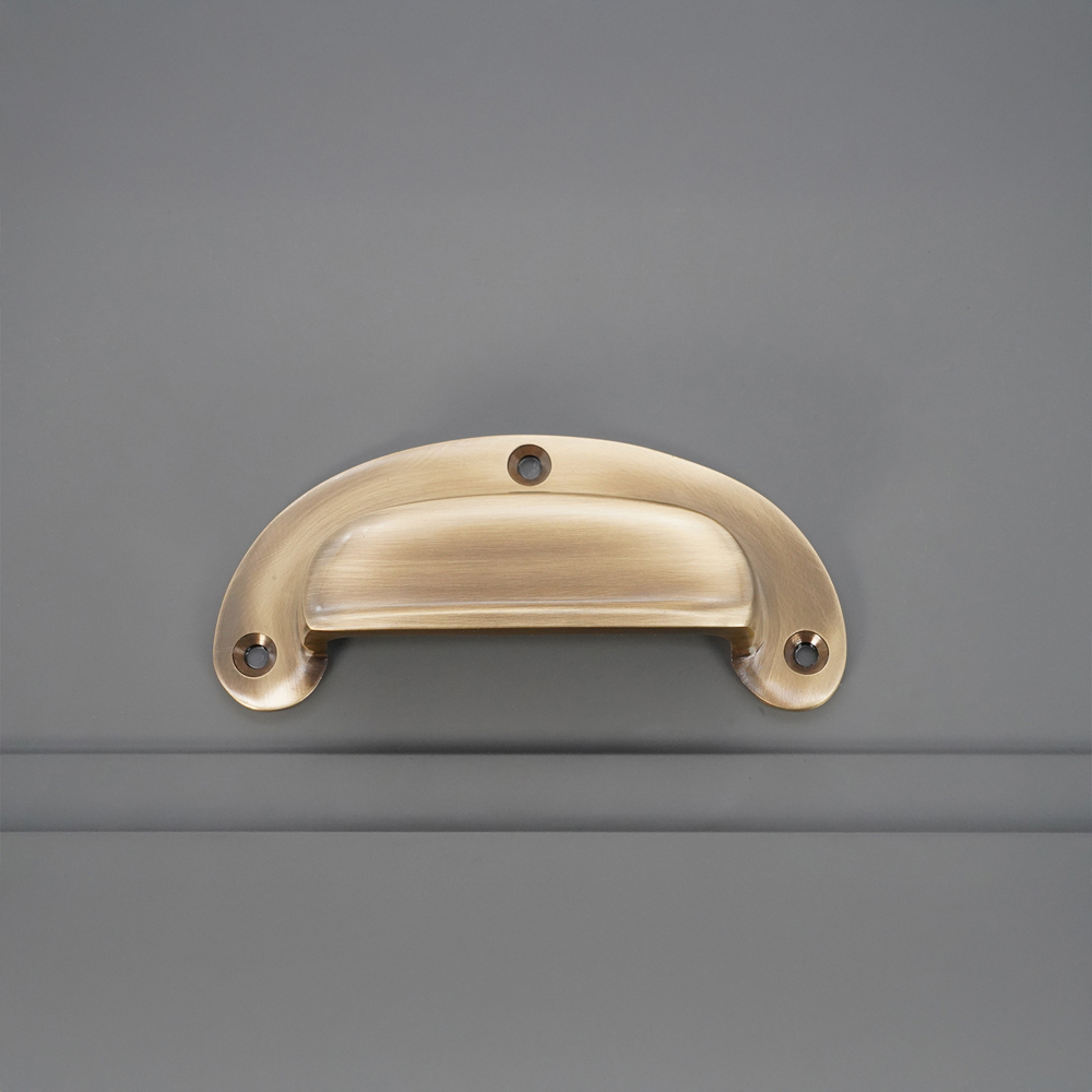 Spira Brass Traditional Antique Brass Cup Pull Drawer Handle Image 2