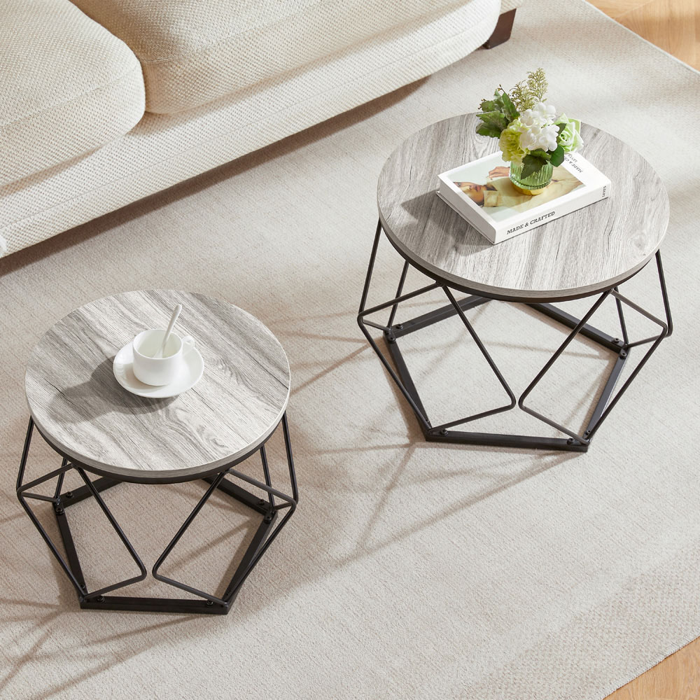 VIDA DESIGNS Brooklyn Grey Nest of Tables Set of 2 Image 4