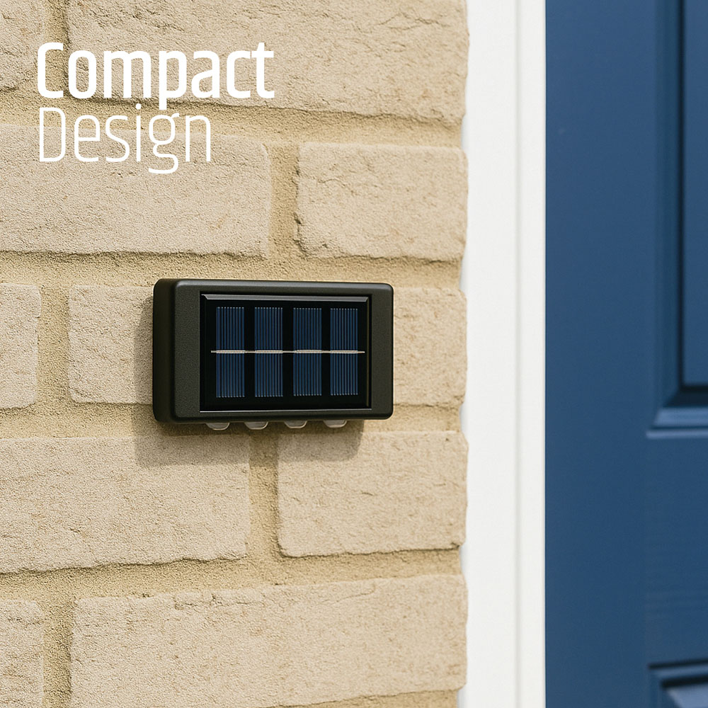 Gardenkraft 8 LED Solar Fence Wall Light 2 Pack Image 4