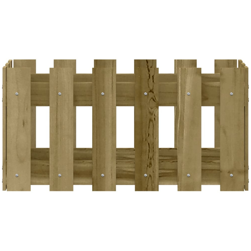 vidaXL Natural Impregnated Pine Wood Fence Design Garden Planter 60 x 30 x 30cm Image 4