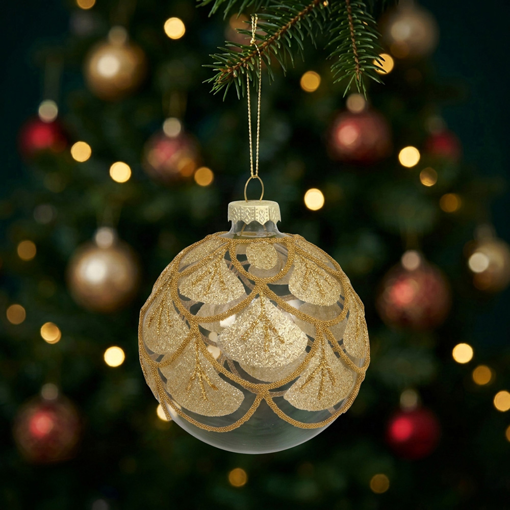 Clear Gold Embellished Bauble Image 3