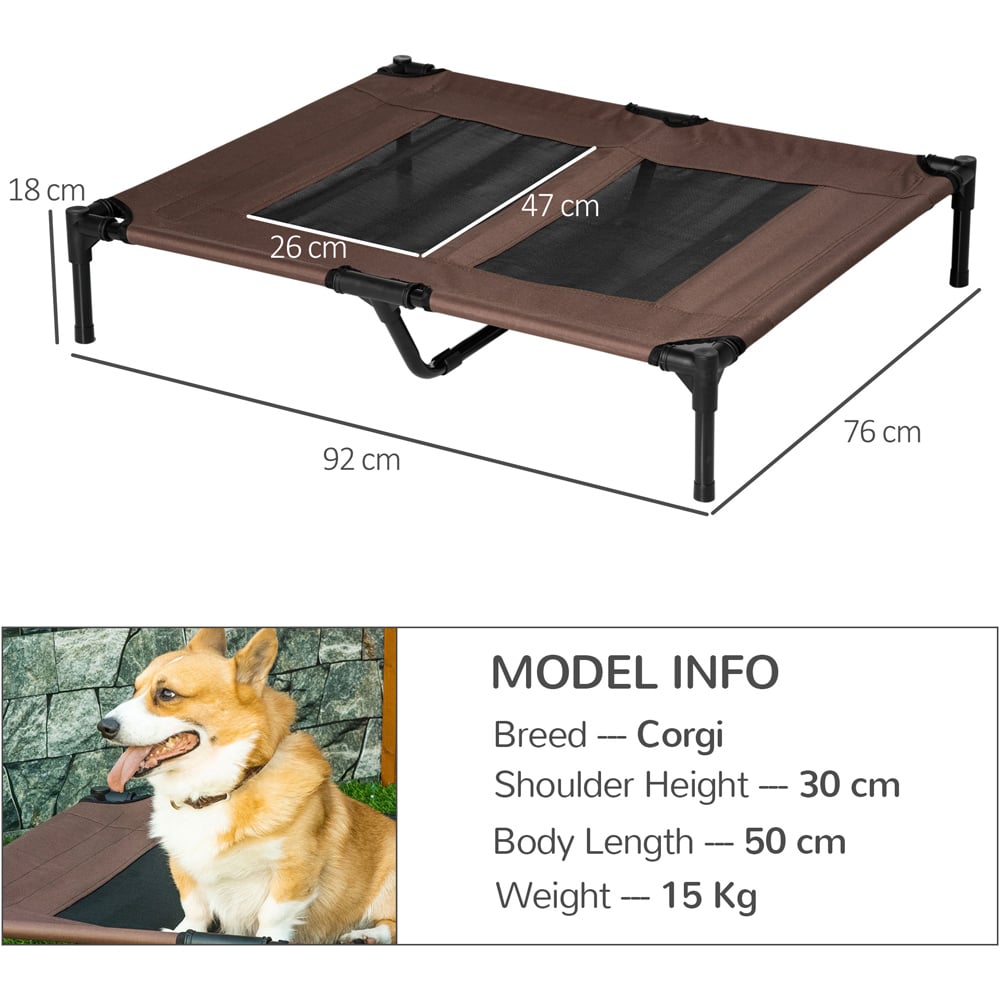 PawHut Large Brown Raised Pet Bed Image 7