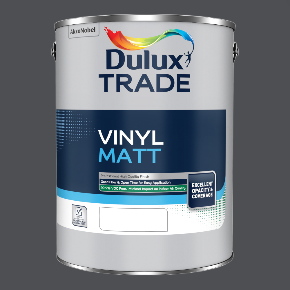 Dulux Trade Noble Grey Walls and Ceilings Vinyl Matt Paint 5L Image 2