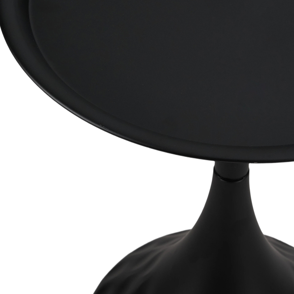 Living and Home Black Round Dimpled Finish Teardrop Base Side Table Image 4