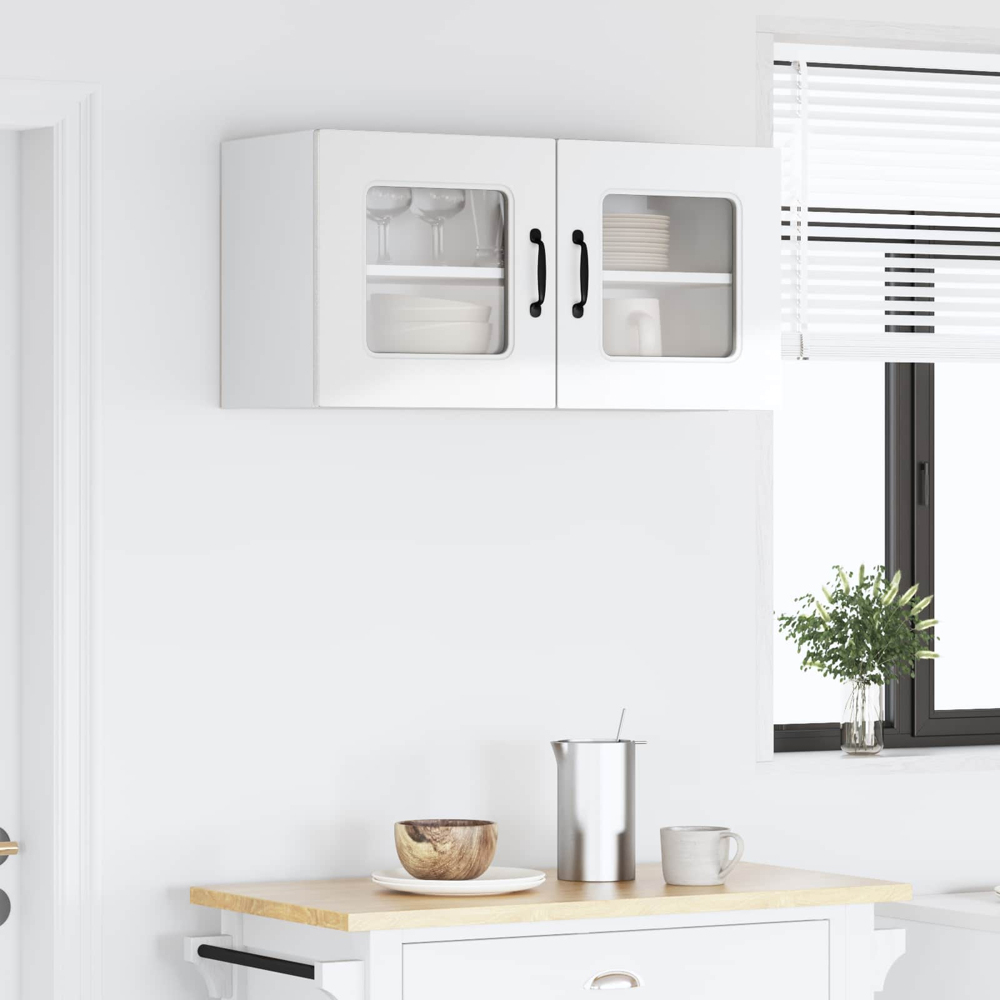 vidaXL Kalmar 2 Door High Gloss White Wall Kitchen Cabinet Image 9