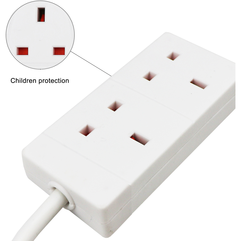 ExtraStar 2 Way White 13A Extension Lead 1m Image 2