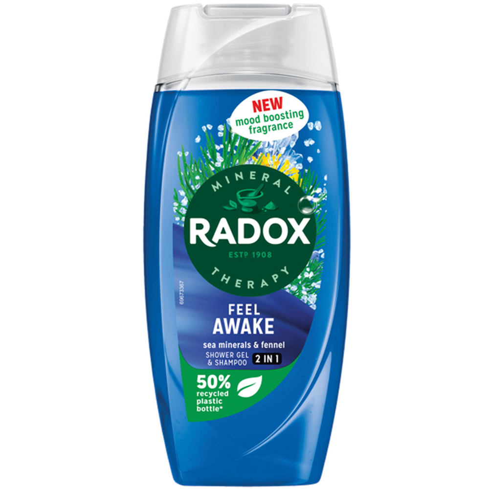 Radox 2 in 1 Feel Awake Mineral Therapy Shower Gel and Shampoo 225ml Image