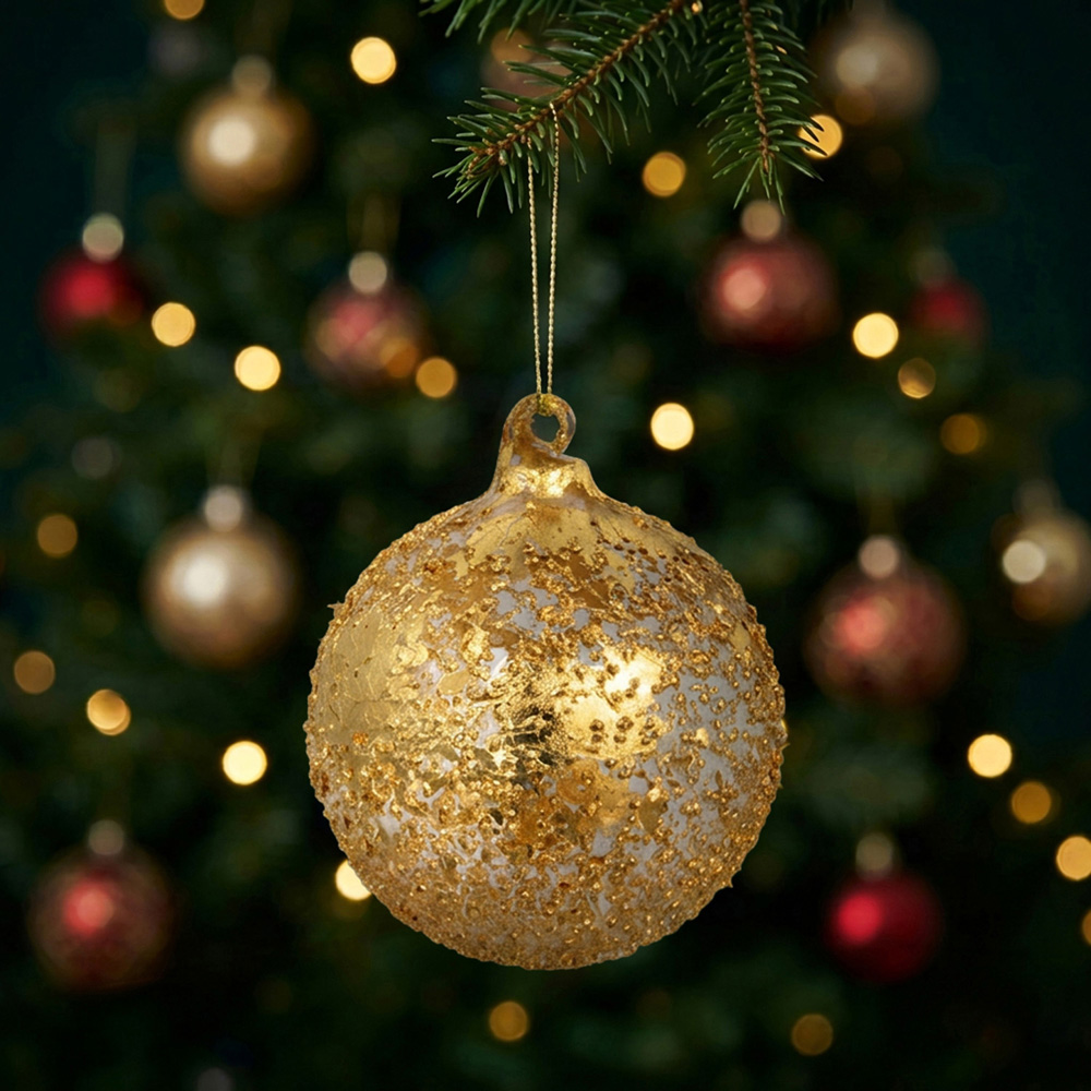 Brushed Gold Bauble - Gold Image 2