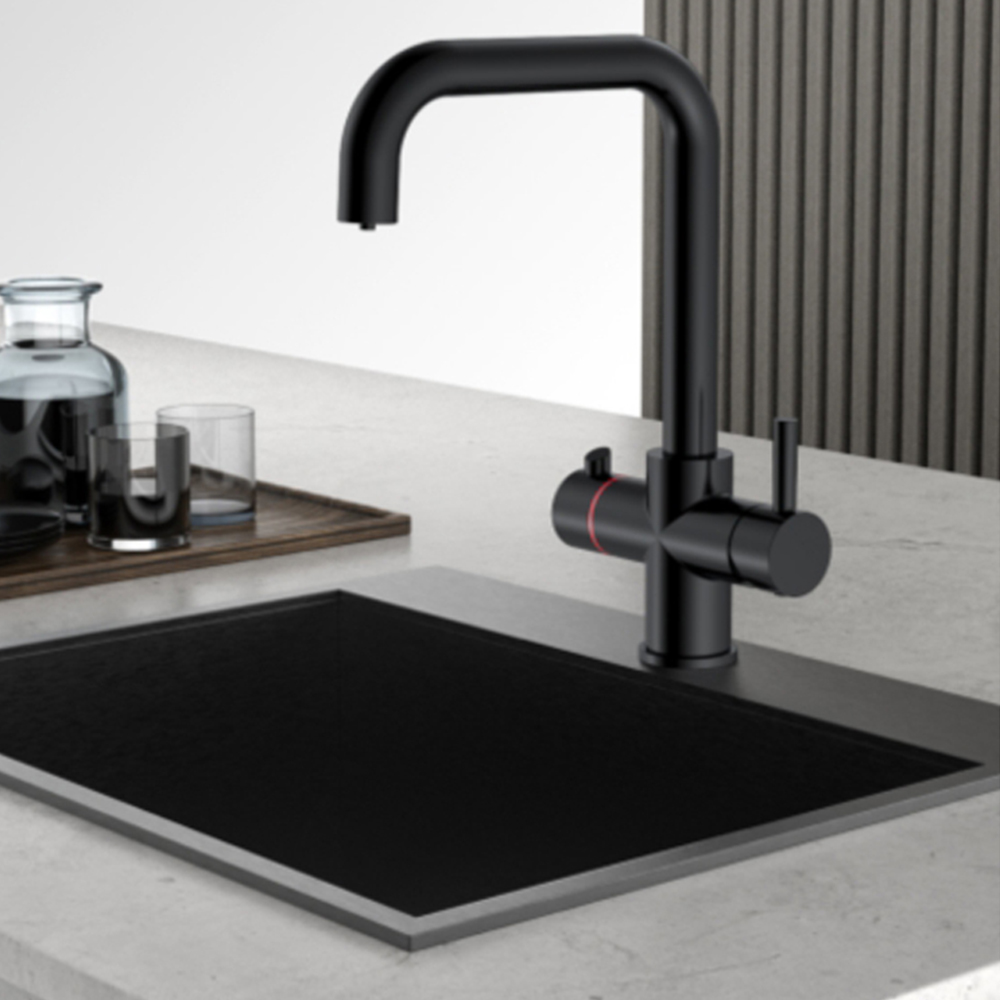 Reginox Tribezi 3 in 1 Matt Black Hot Water Tap Image 2