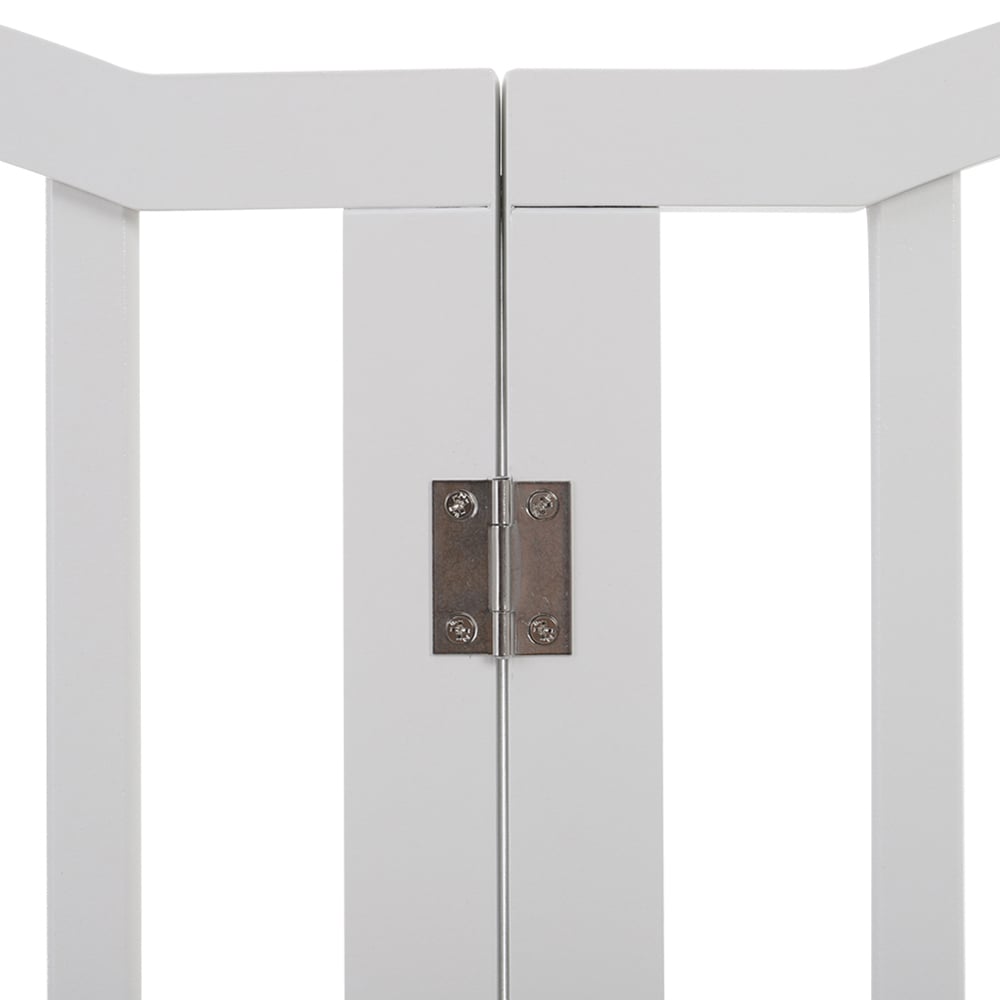 Living and Home 4 Panel Wooden Freestanding Foldable Pet Safety Gate Image 4