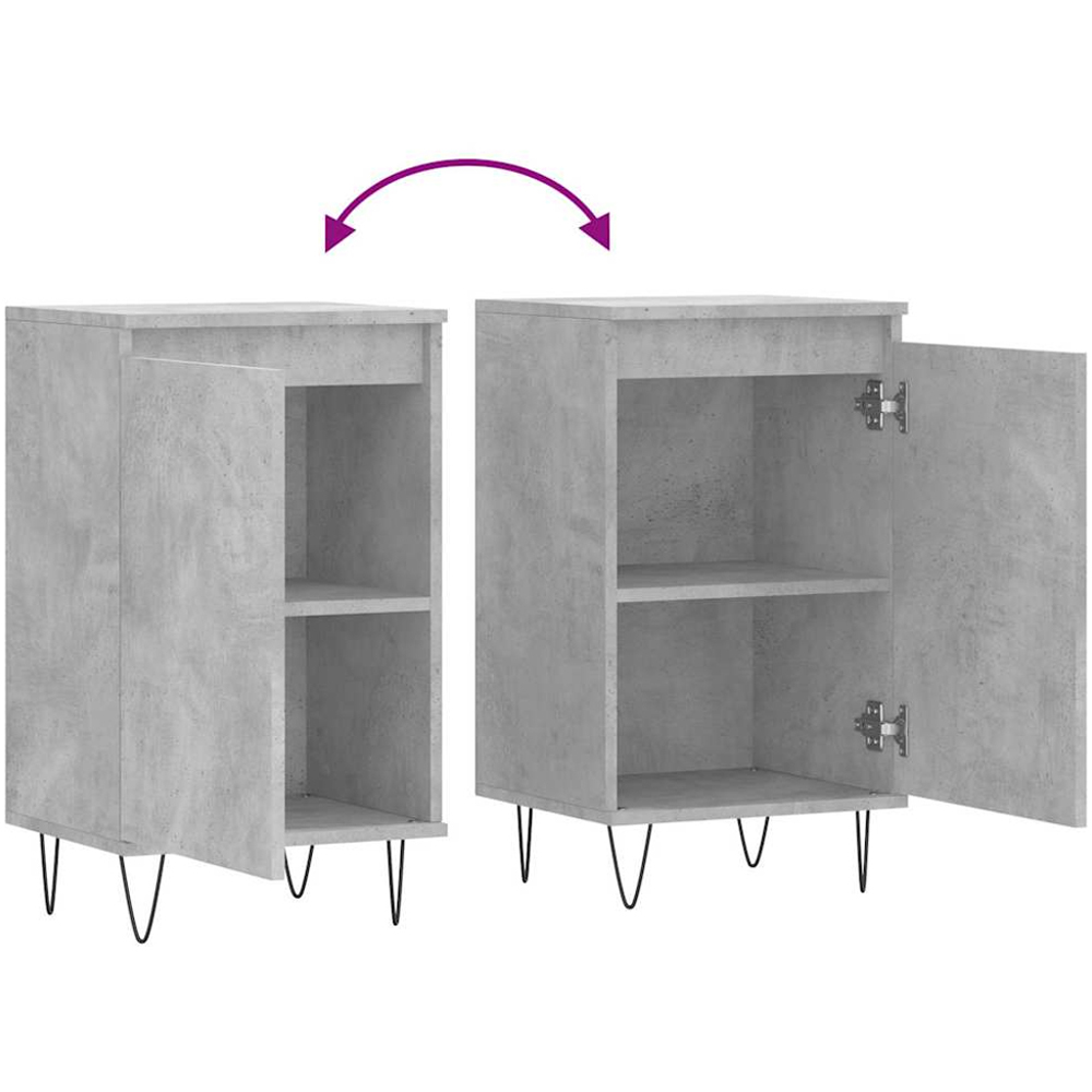 vidaXL Single Door Concrete Grey Sideboard Image 9