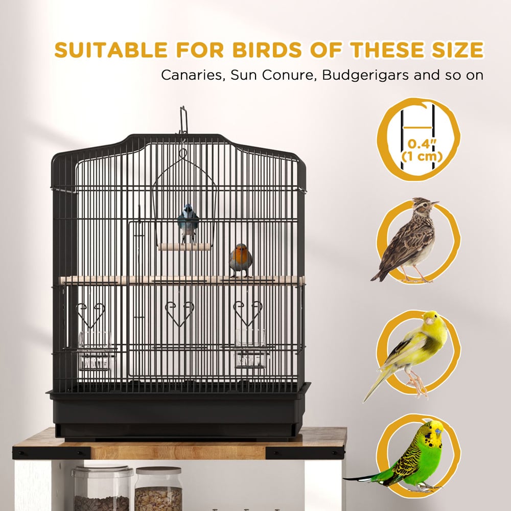 PawHut 59cm Black Large Bird Cage Image 7