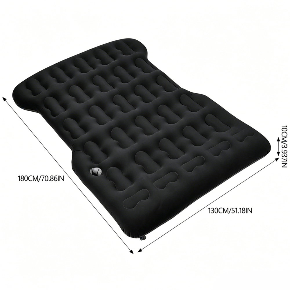 Living and Home Black Inflatable Flocked Car Air Mattress with Built-in Pump Image 8