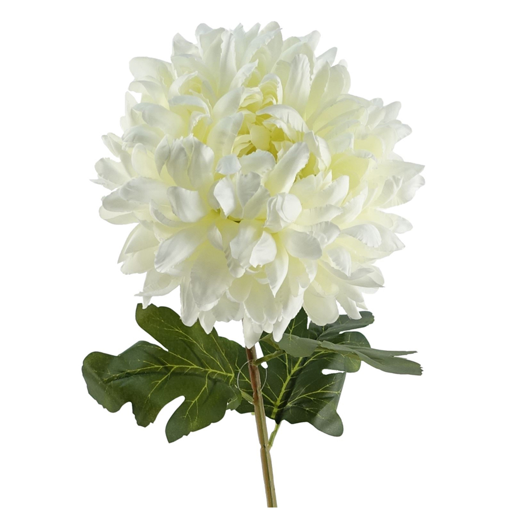Leaf White Reflex Chrysanthemum Single Stem Artificial Flower 6 Pack Image 3