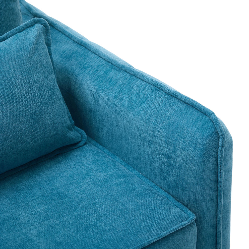 Living and Home Turquoise Grey Chenille Sofa Chair Image 5