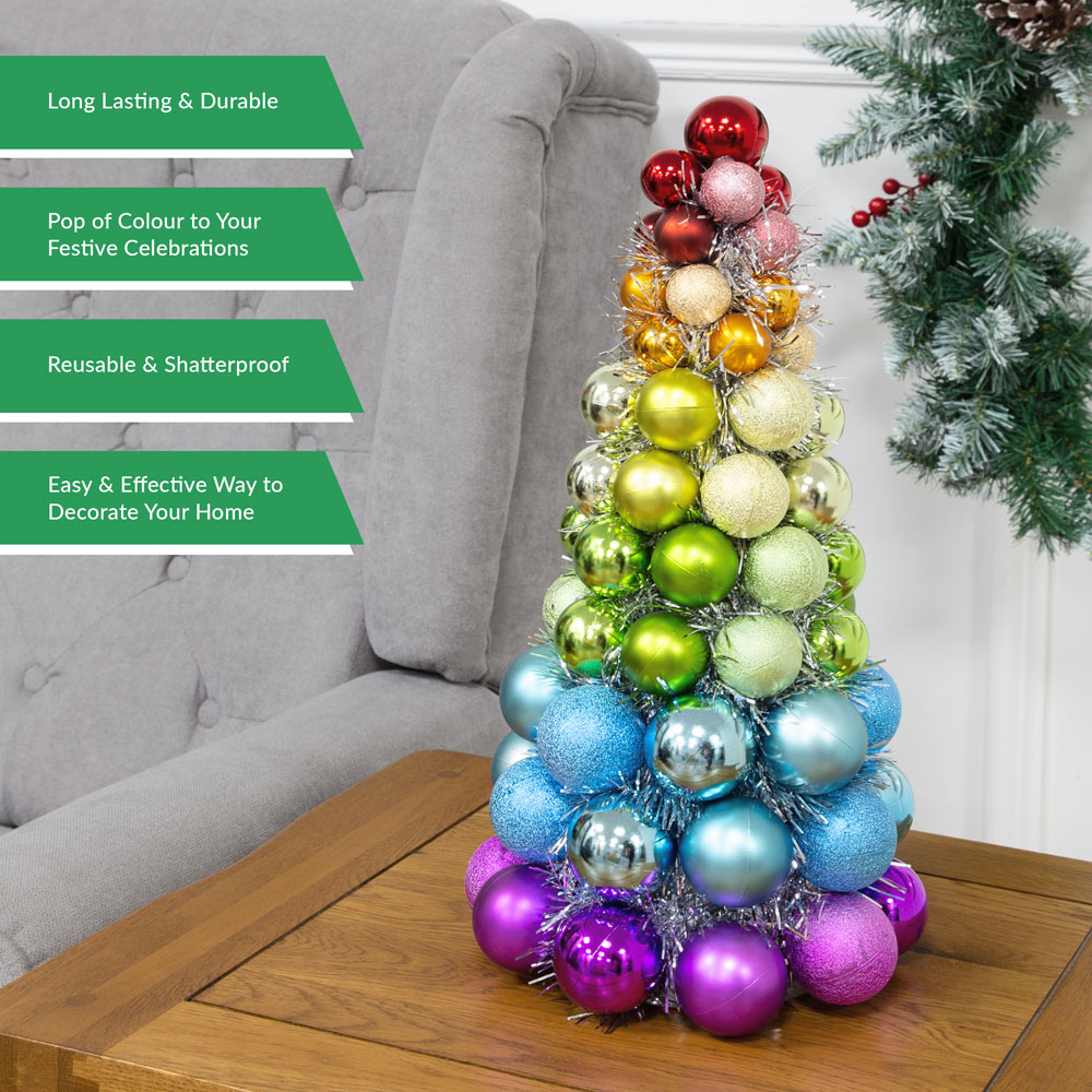 The Christmas Workshop Rainbow Bauble Table Tree Image 3