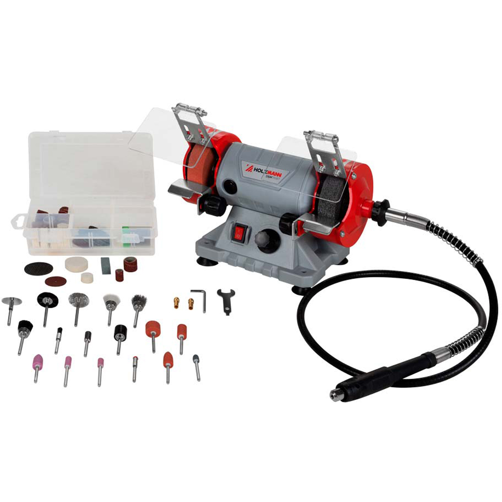 Holzmann DSM75SET 230V Multi-App Bench Grinder with Flexible Shaft and Accessory Set 75mm Image 4