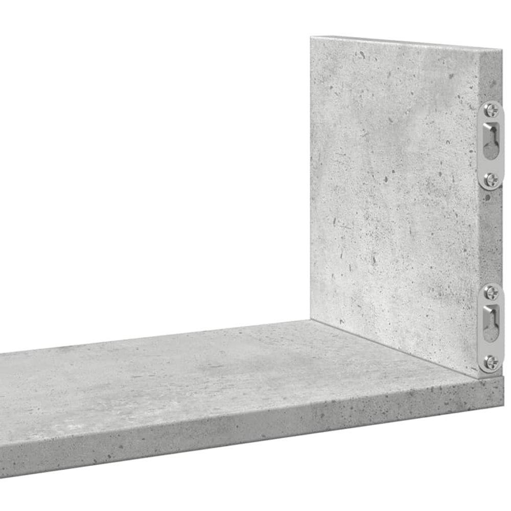 vidaXL 80cm Set of 3 Concrete Grey Floating Wall Shelf Image 7
