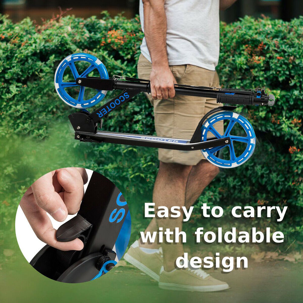 Costway Kids Blue Foldable Kick Scooter with LED Lights Image 4