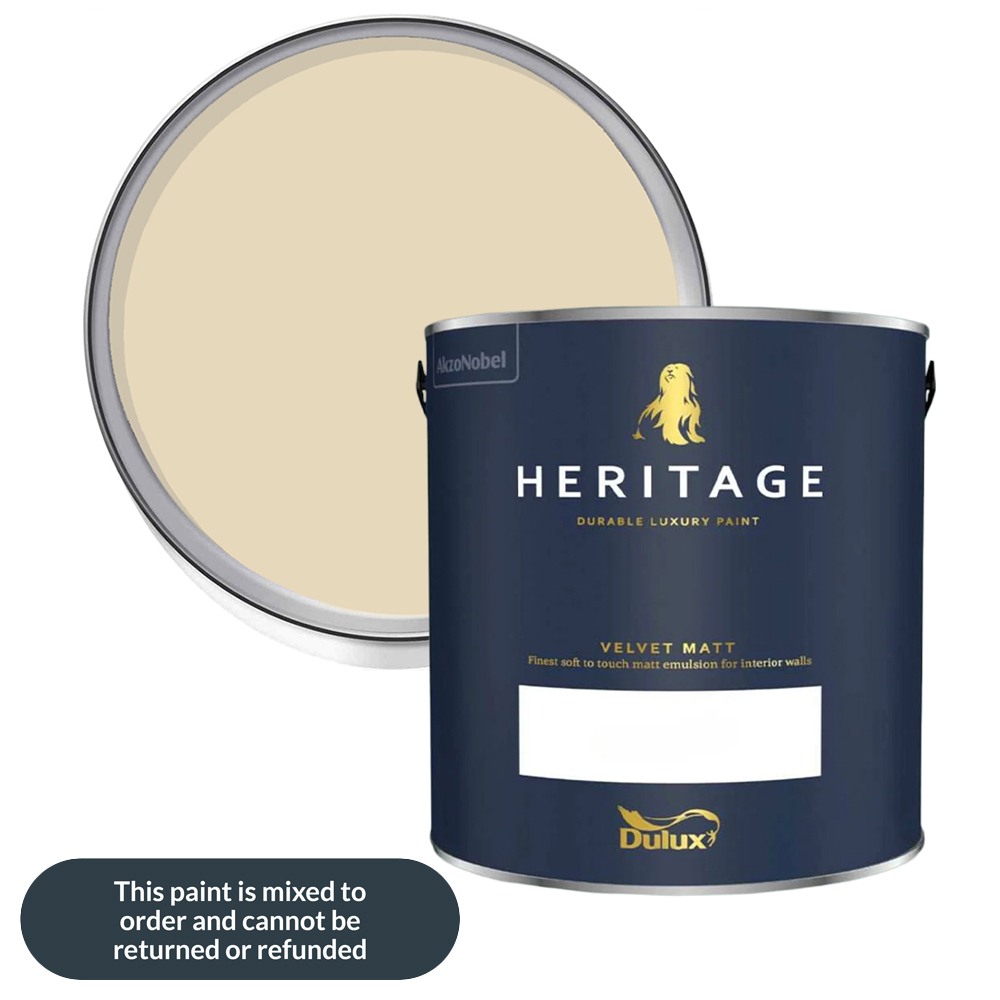 Dulux Heritage Walls and Ceilings Bathstone Beige Velvet Matt Emulsion Paint 2.5L Image 1