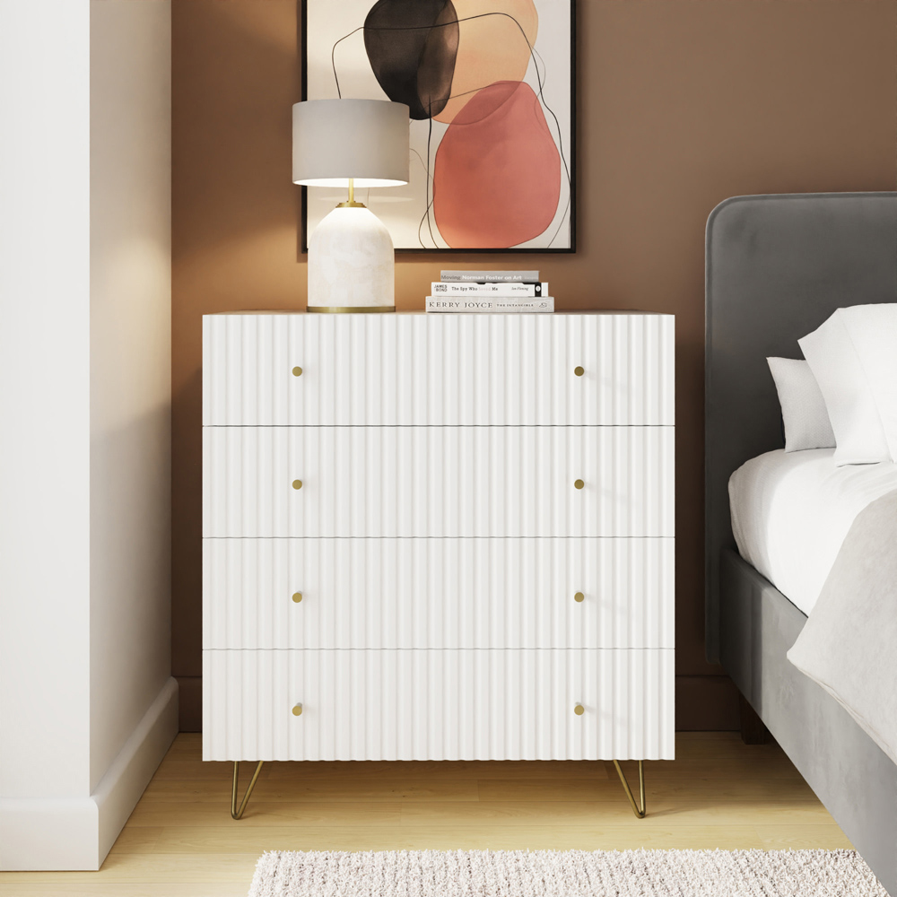 GFW Thalia 4 Drawer White Chest of Drawers Image 3