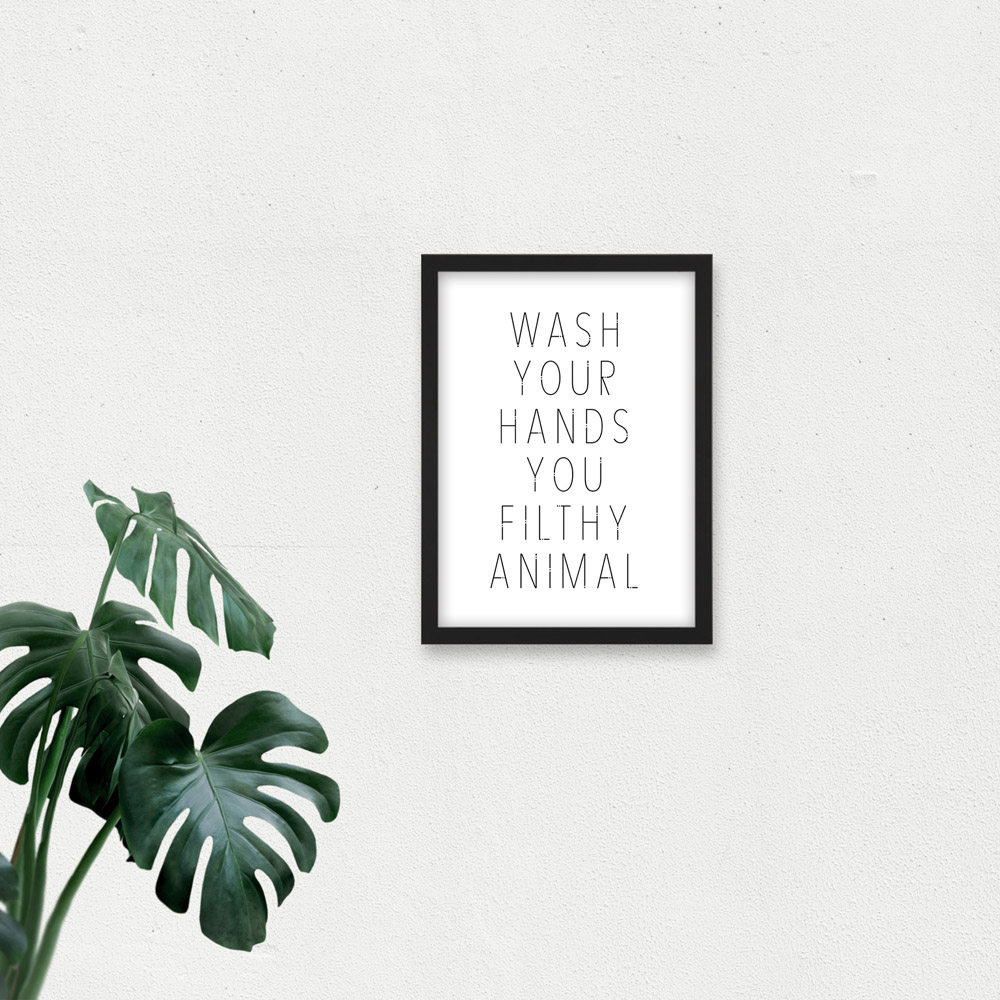 Artery8 Filthy Animal Funny Toilet Sign Framed Wall Art Print 21 x 29.7cm Image 3