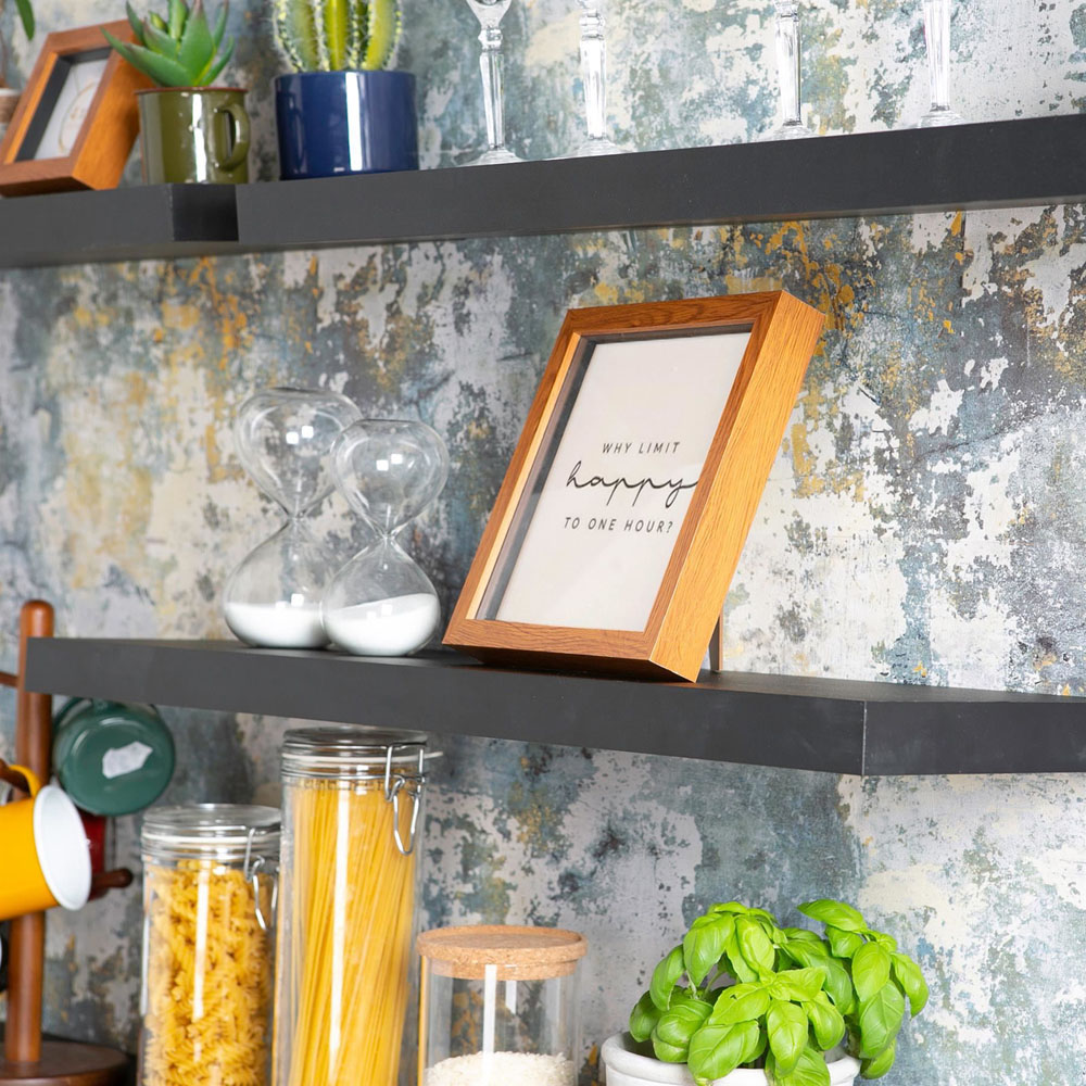 Harbour Housewares 80cm 2 Pack Black Floating Wall Shelf Image 3