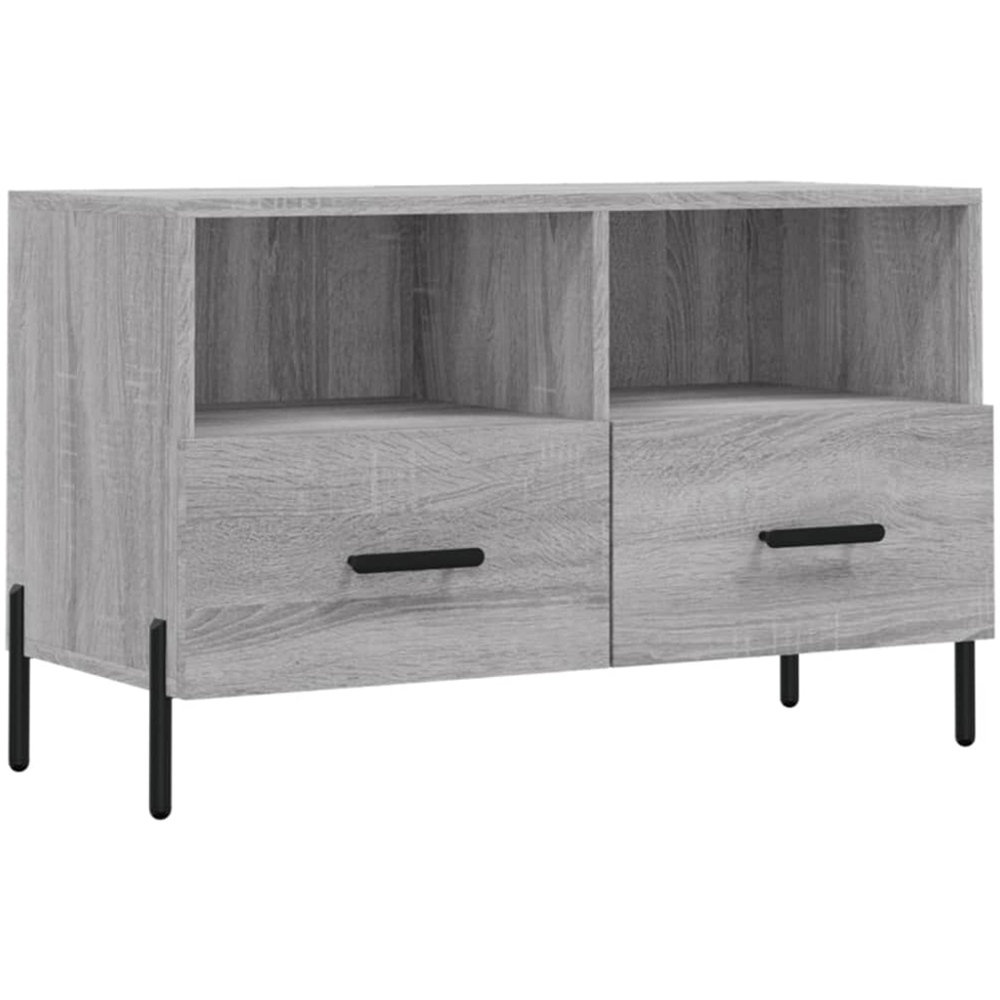 vidaXL 2 Door 2 Shelf Grey Sonoma TV Cabinet Image 2