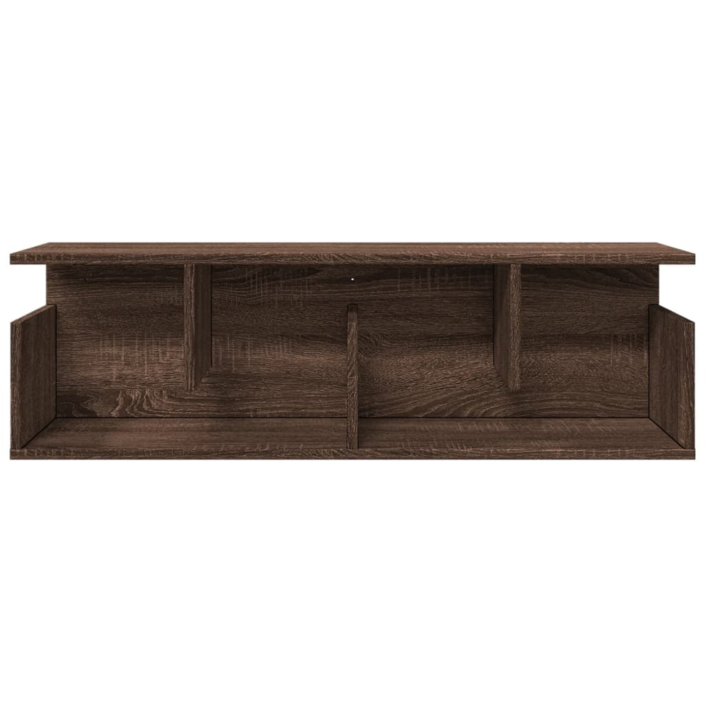vidaXL 2 Shelf Brown Oak Wall Cabinet Image 3