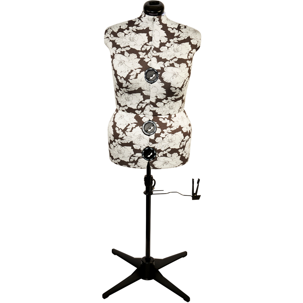 Sewing Online 5901C Grey Floral Hollyhock Adjustable 8-Part Dressmakers Dummy with Hem Marker Large Image 2