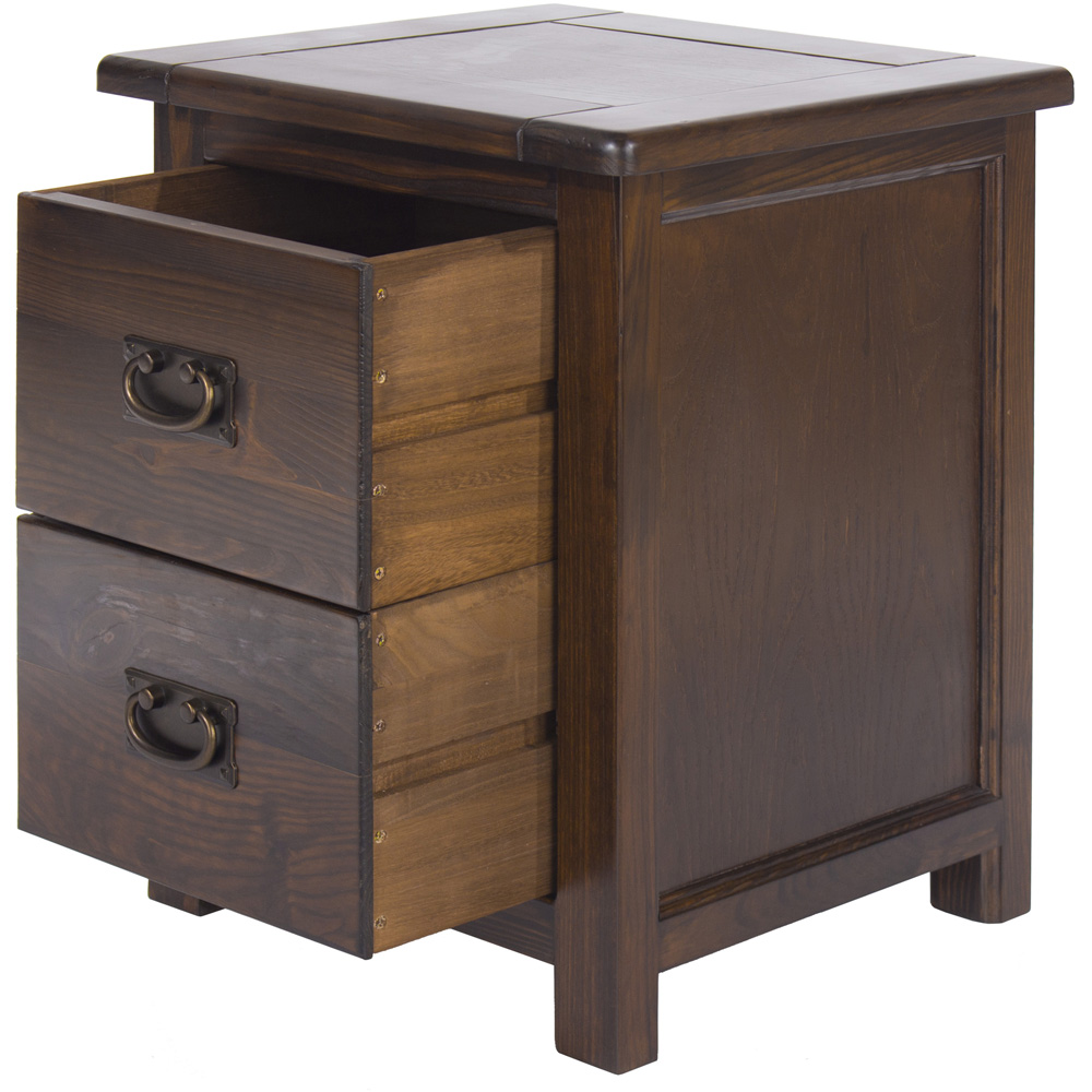 Boston 2 Drawer Dark Lacquer Bedside Table Image 4